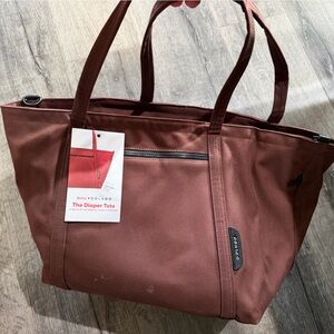 Colugo Diaper Tote Bag in Deep Maroon